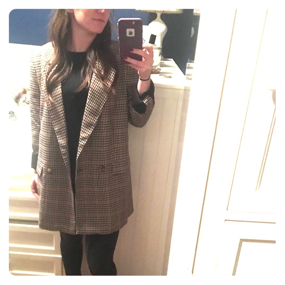 Free People oversized plaid blazer